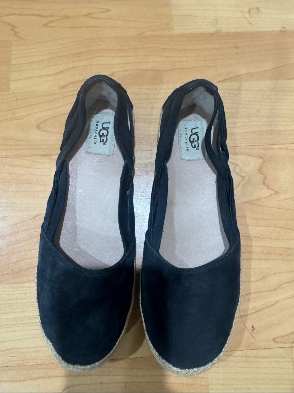 UGG Black Suede Espadrille Slip-Ons